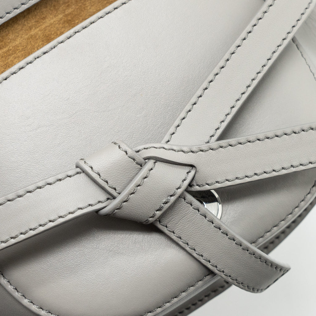 LOEWE MINI GATE DUAL BAG CALFSKIN PEARL GREY SHW