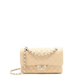 CHANEL MEDIUM CLASSIC DOUBLE FLAP BAG CAVIAR BEIGE SHW