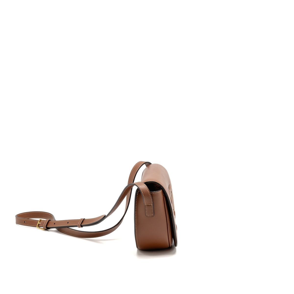 Celine Folco Cuir Triomphe Crossbody Bag Smooth Calfskin Tan GHW