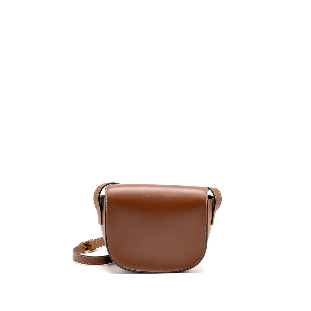 Celine Folco Cuir Triomphe Crossbody Bag Smooth Calfskin Tan GHW