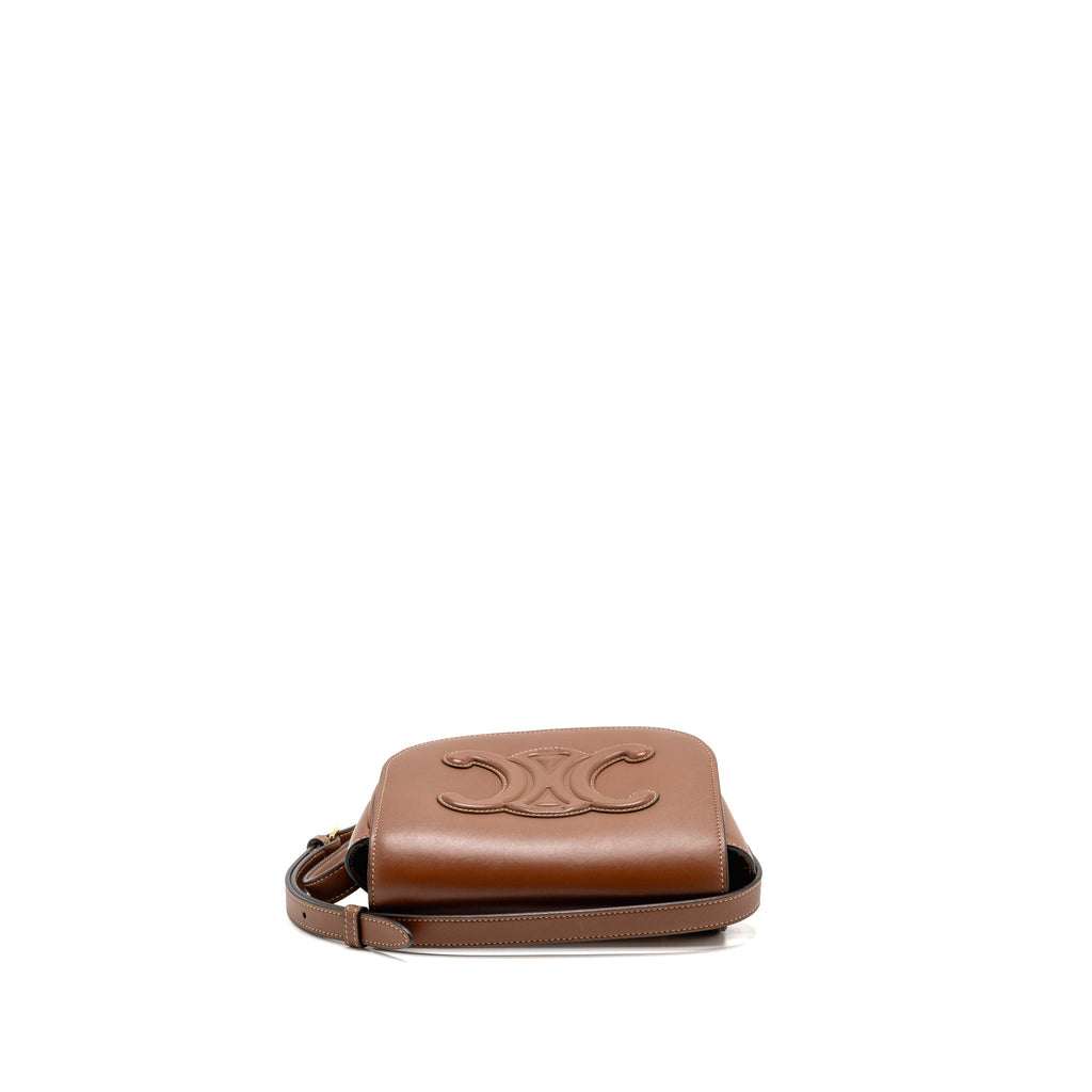 Celine Folco Cuir Triomphe Crossbody Bag Smooth Calfskin Tan GHW
