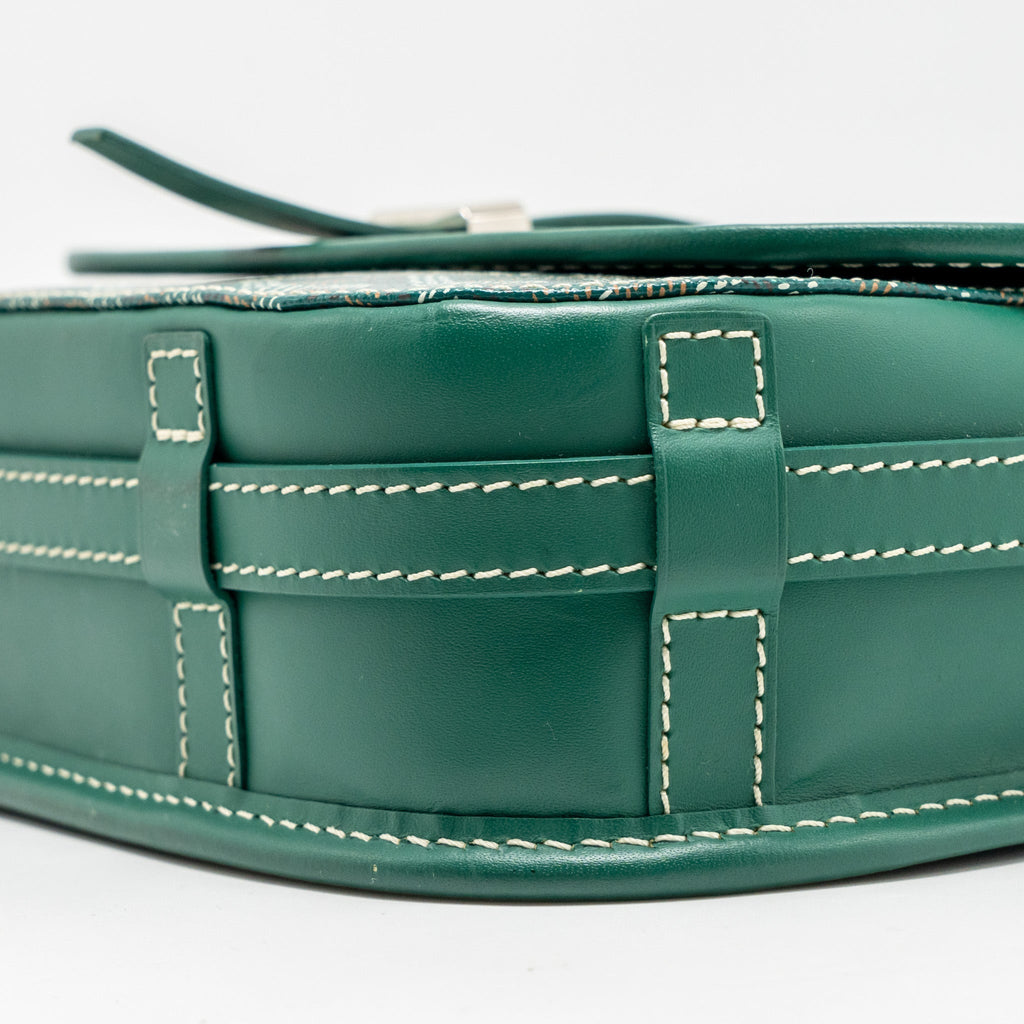 GOYARD BELVEDERE PM MESSENGER BAG GOYARDLINE CANVAS GREEN SHW