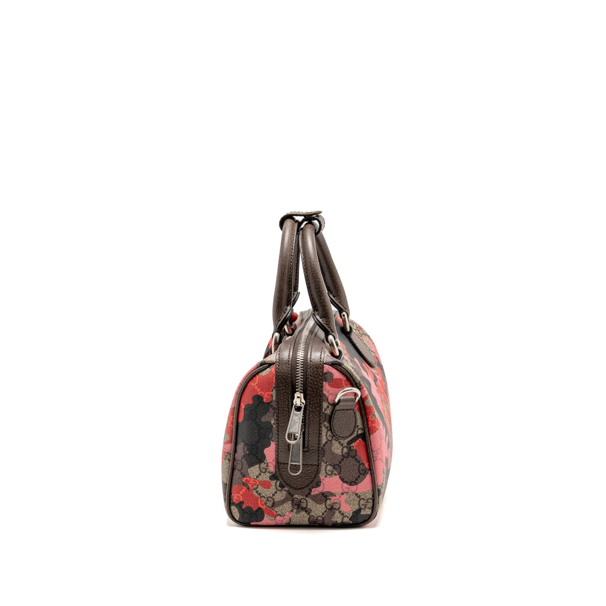 Gucci GG Camouflage Boston Bag GG Supreme Canvas/Leather Brown/Pink/Red SHW
