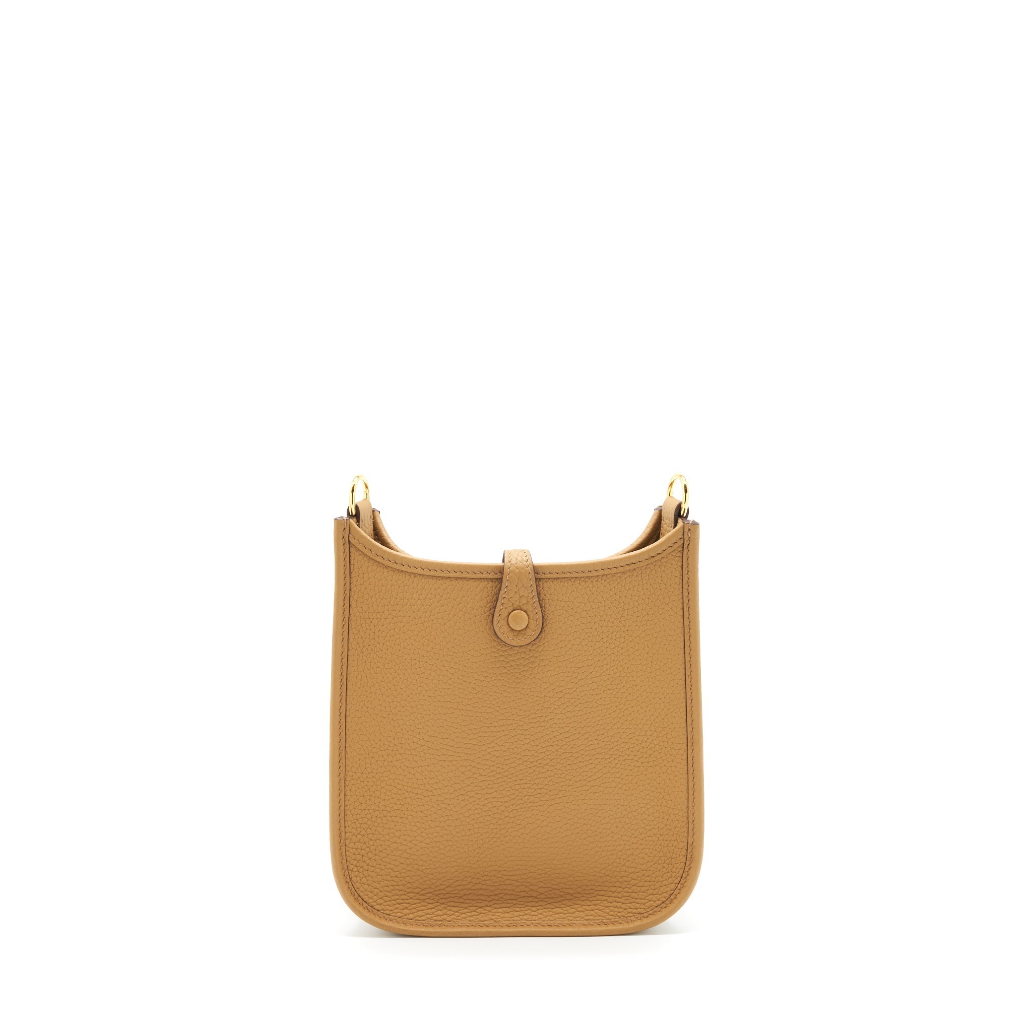HERMES MINI EVELYNE CLEMENCE BISCUIT / CAMEL GHW