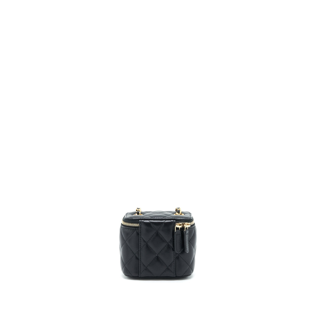 CHANEL PEARL CRUSH MINI VANITY CASE LAMBSKIN BLACK GHW