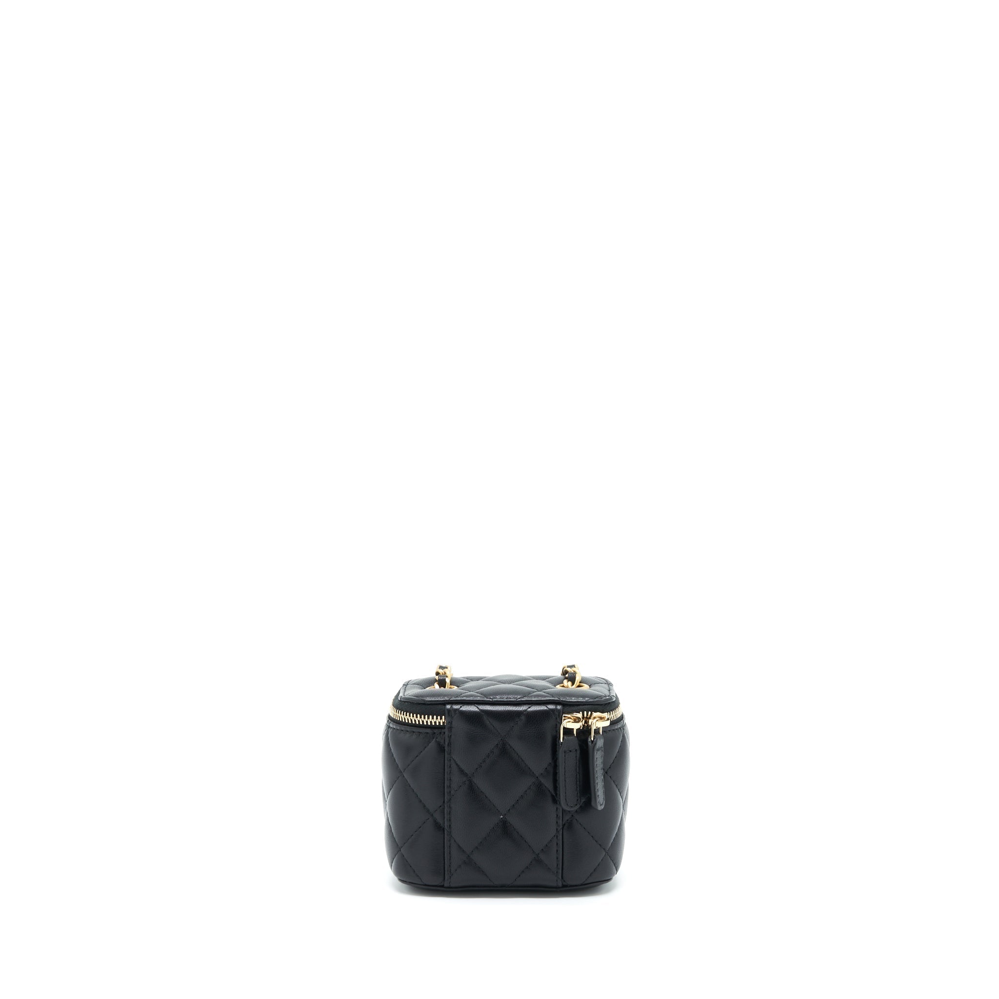 CHANEL PEARL CRUSH MINI VANITY CASE LAMBSKIN BLACK GHW