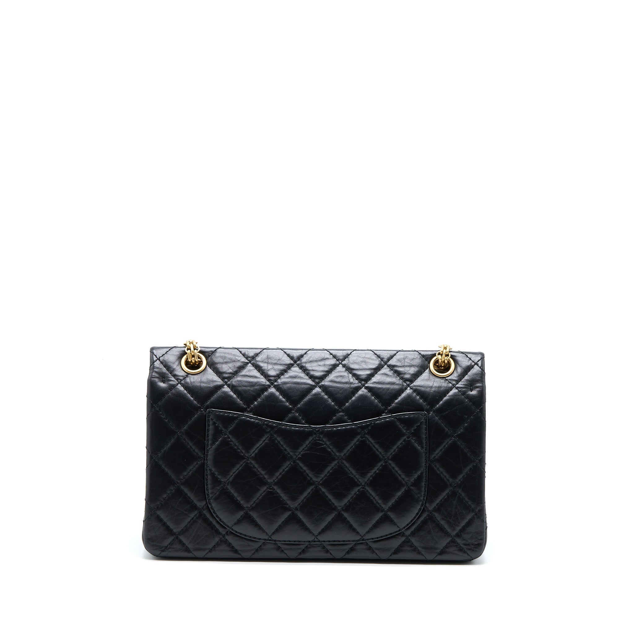 CHANEL 2.55 REISSUE 226 AGED CALFSKIN BLACK BRUSHED GHW (MICROCHIP)