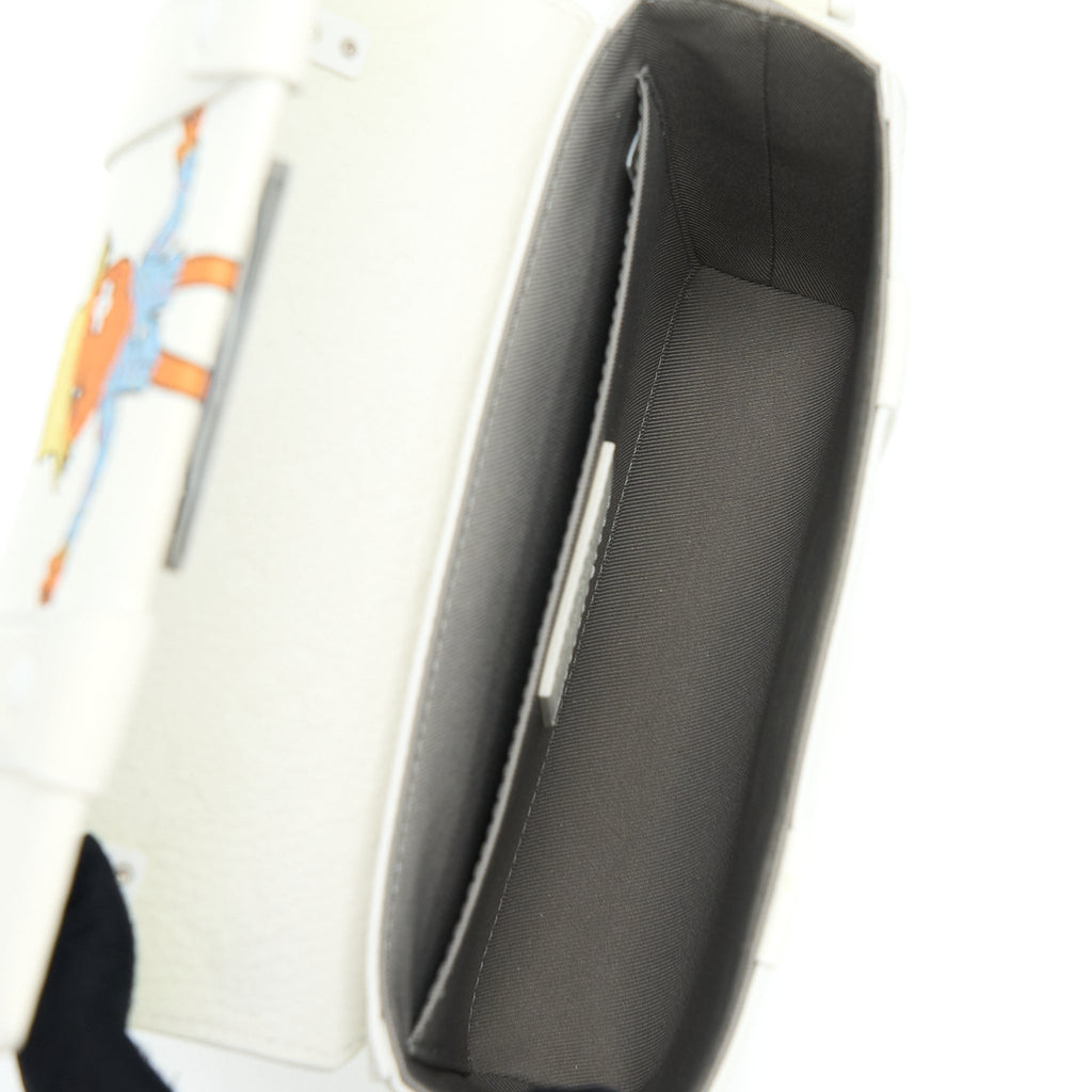 LOUIS VUITTON SCARECROW PRINTED FLAP BAG CALFSKIN WHITE WITH WHITE HARDWARE