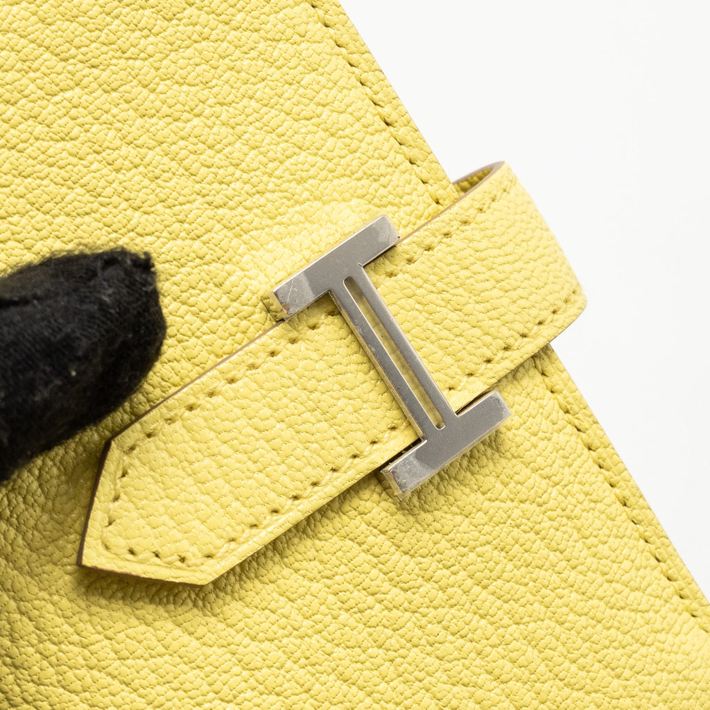 HERMES BEARN COMPACT WALLET CHÈVRE MYSORE JAUNE MILTON SHW