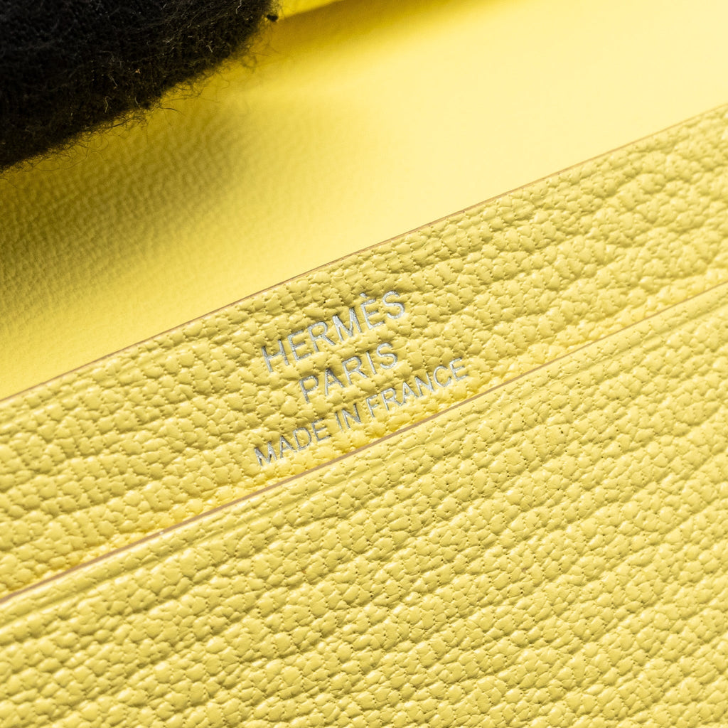 HERMES BEARN COMPACT WALLET CHÈVRE MYSORE JAUNE MILTON SHW