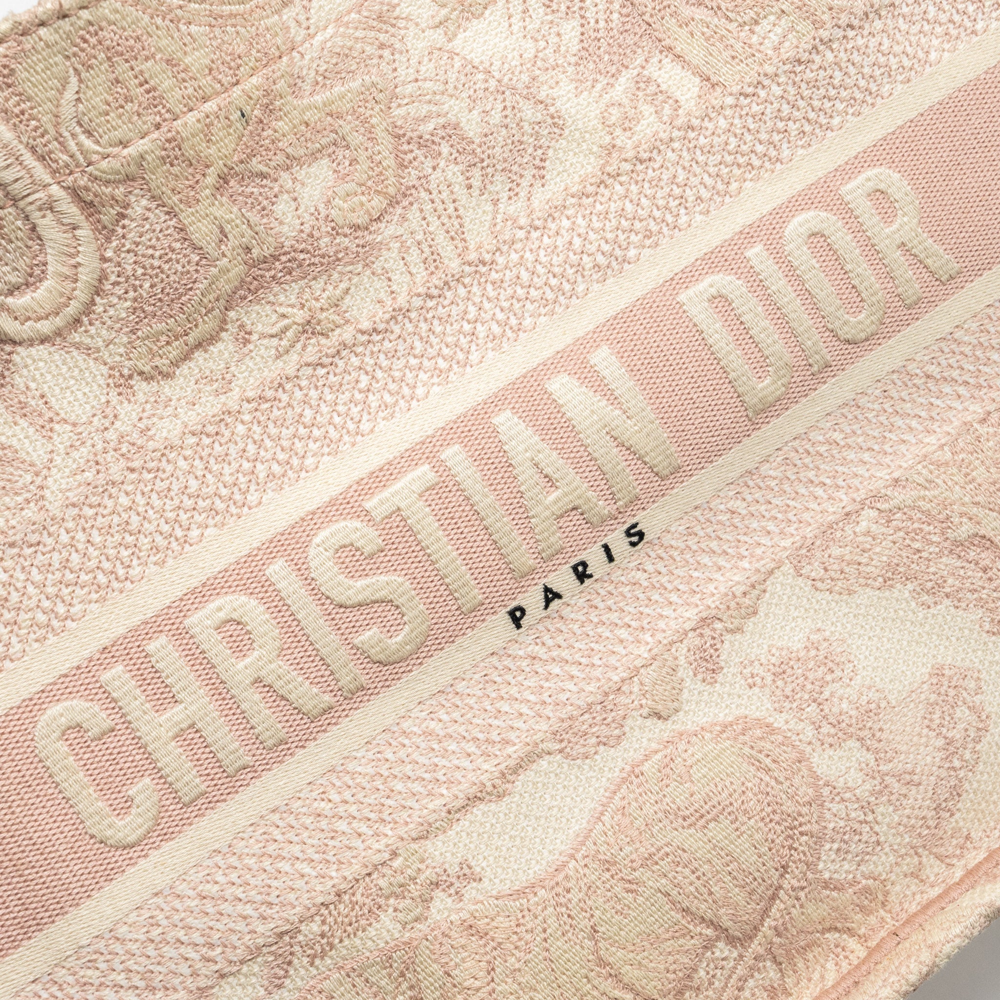 DIOR MEDIUM BOOK TOTE PINK TOILE DE JOUY EMBROIDERY