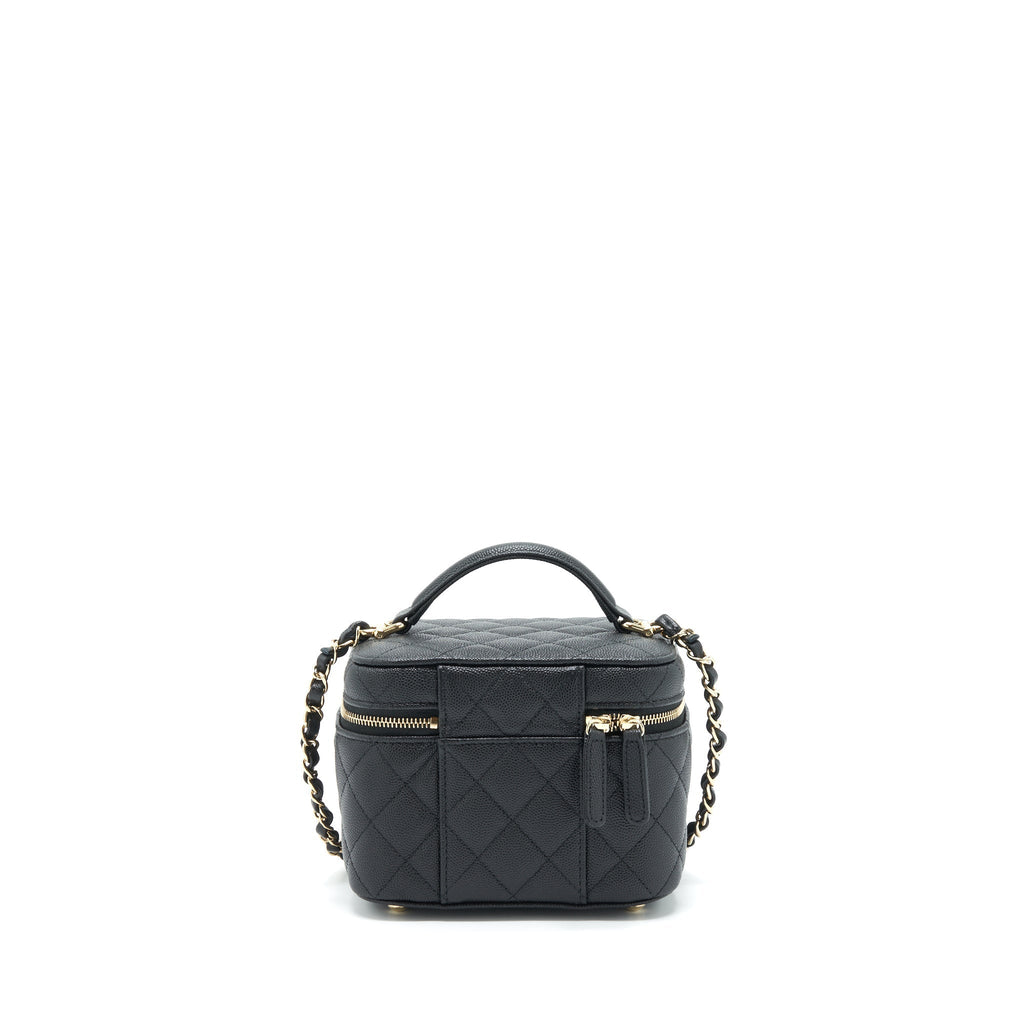 CHANEL 22S TOP HANDLE VANITY CAVIAR BLACK LGHW(MICROCHIP)