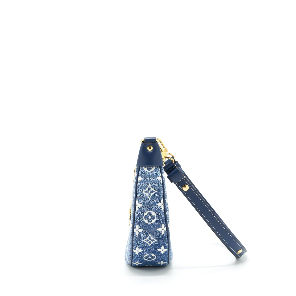LOUIS VUITTON HALF-MOON LOOP BAGUETTE HANDBAG DENIM BLUE GHW