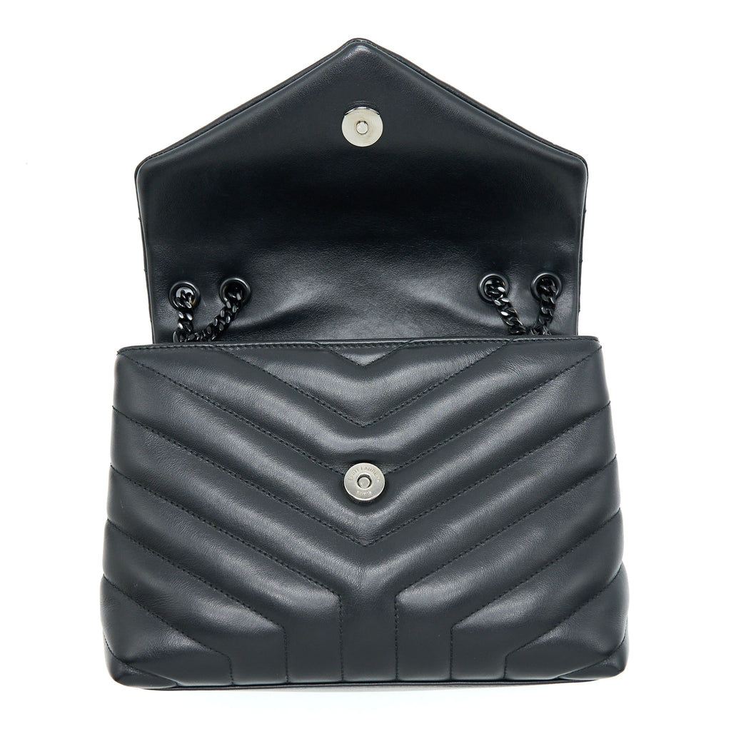 SAINT LAURENT/ YSL LOULOU BAG BLACK WITH BLACK HARDWARE