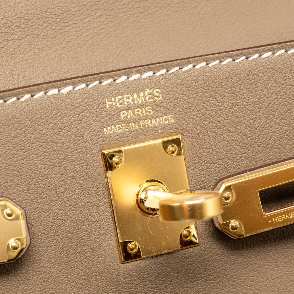 HERMES KELLY 25 SWIFT ETOUPE GHW