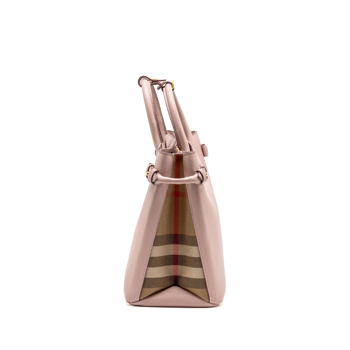 Burberry The Medium Banner Tote Bag Calfskin Pink/Multicolour GHW