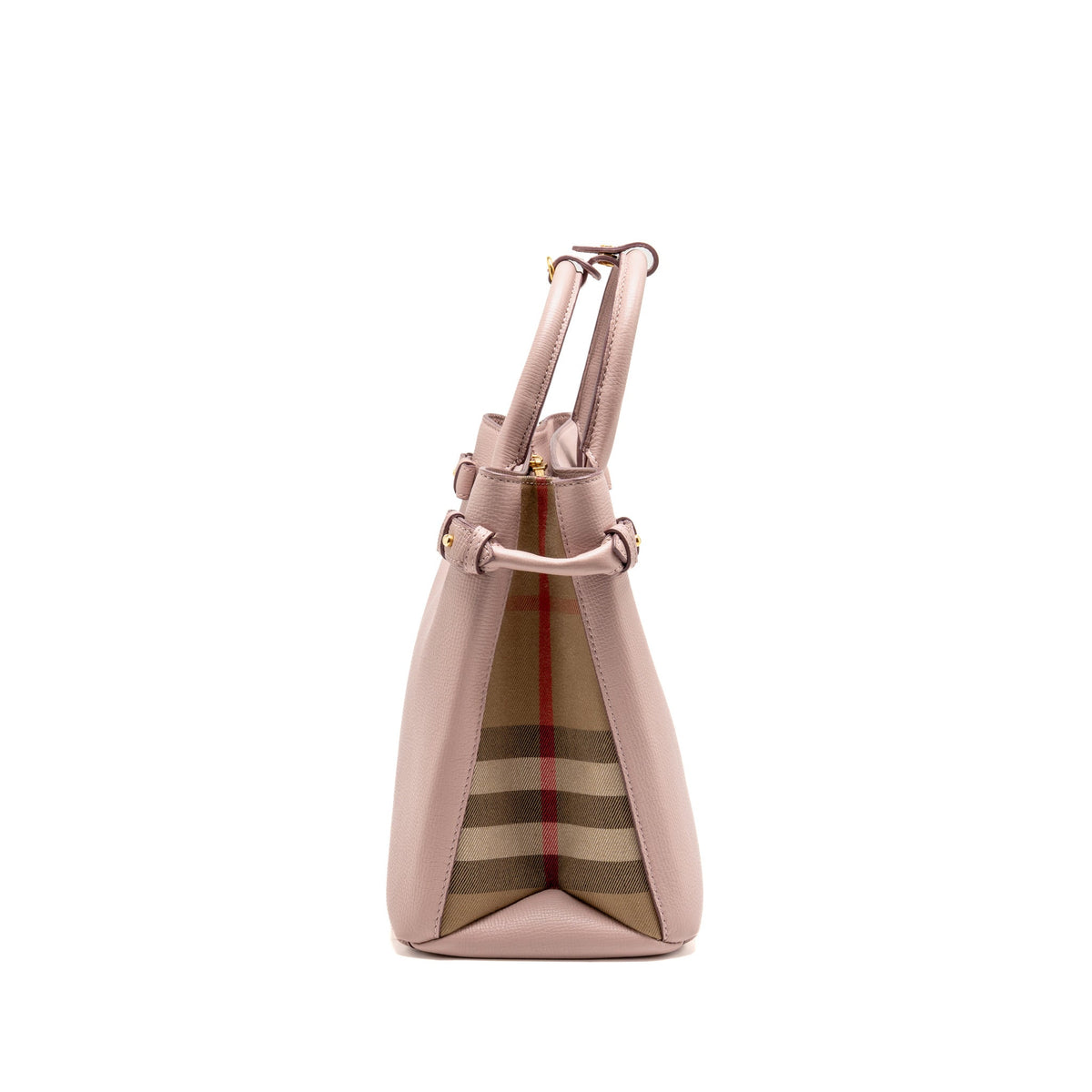 Burberry The Medium Banner Tote Bag Calfskin Pink/Multicolour GHW