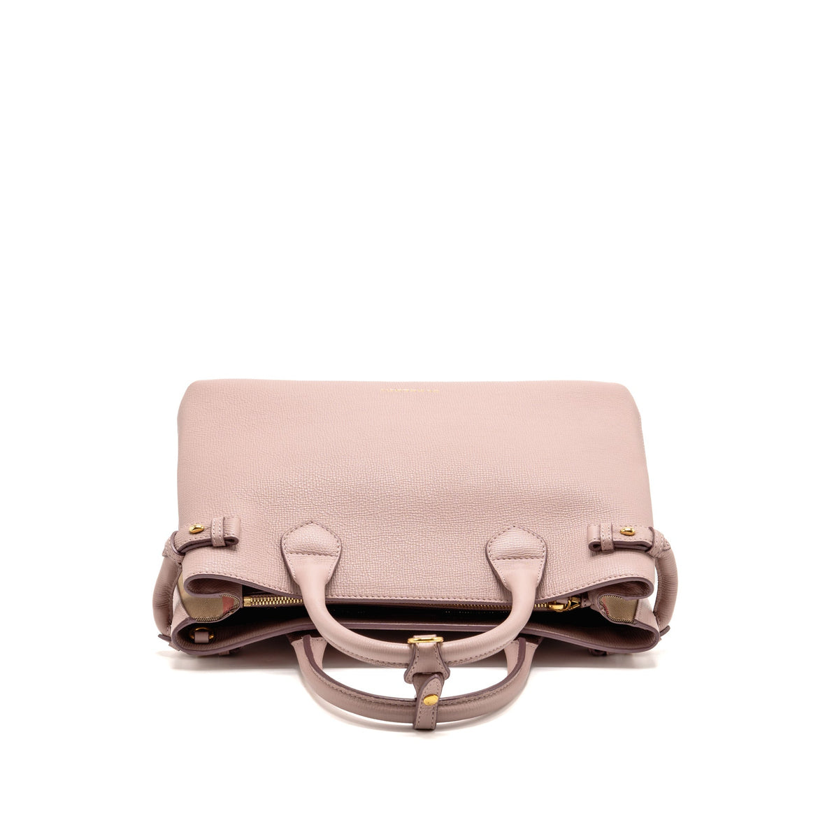 Burberry The Medium Banner Tote Bag Calfskin Pink/Multicolour GHW