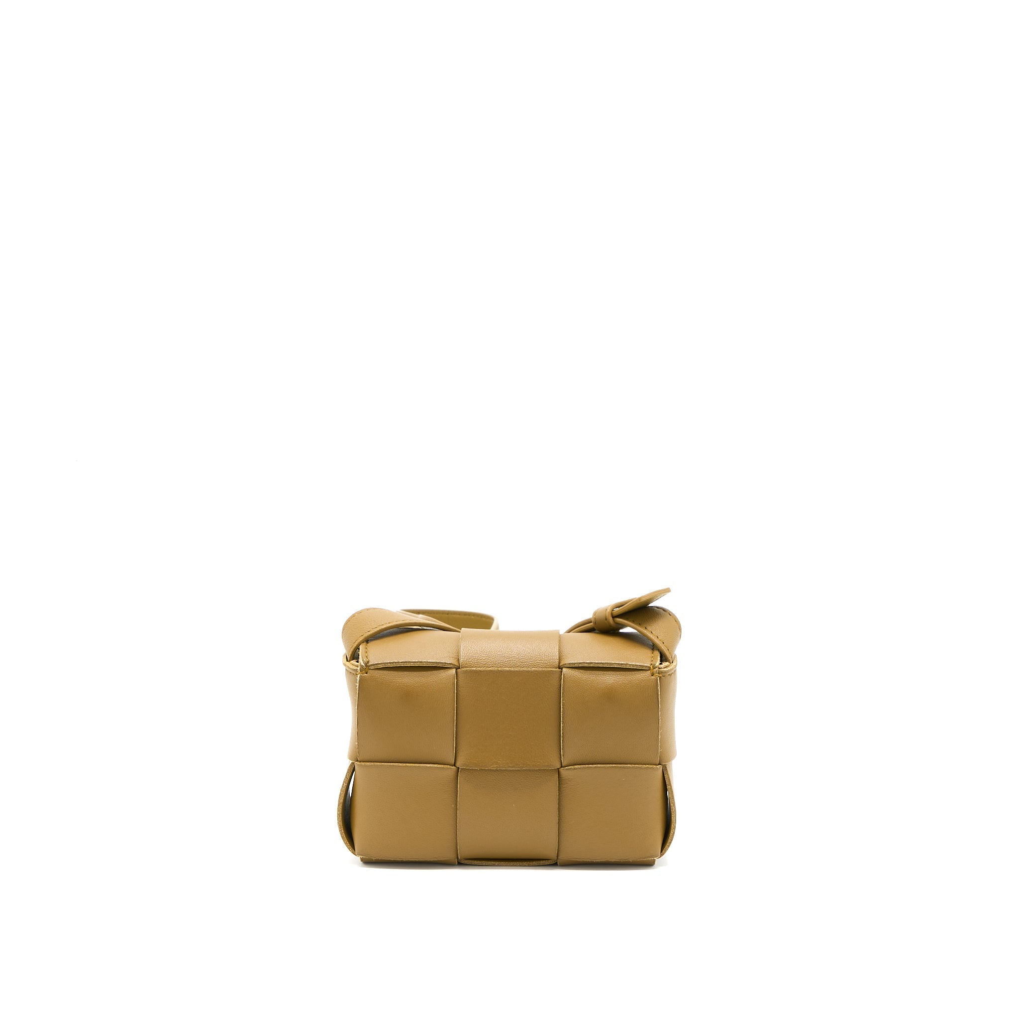 BOTTEGA VENETTA MINI CASSETTE CROSSBODY BAG OLIVE BROWN LGHW
