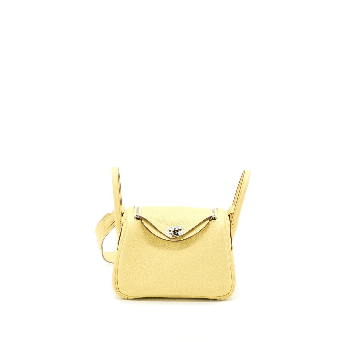 Hermes Mini Lindy Clemence 1Z Jaune Poussin SHW