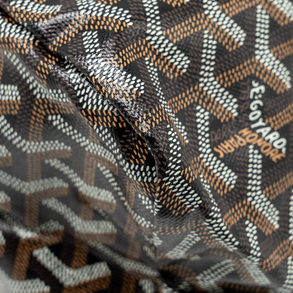 GOYARD SAINT LOUIS PM TOTE BAG GOYARDINE CANVAS/CALFSKIN BLACK SHW