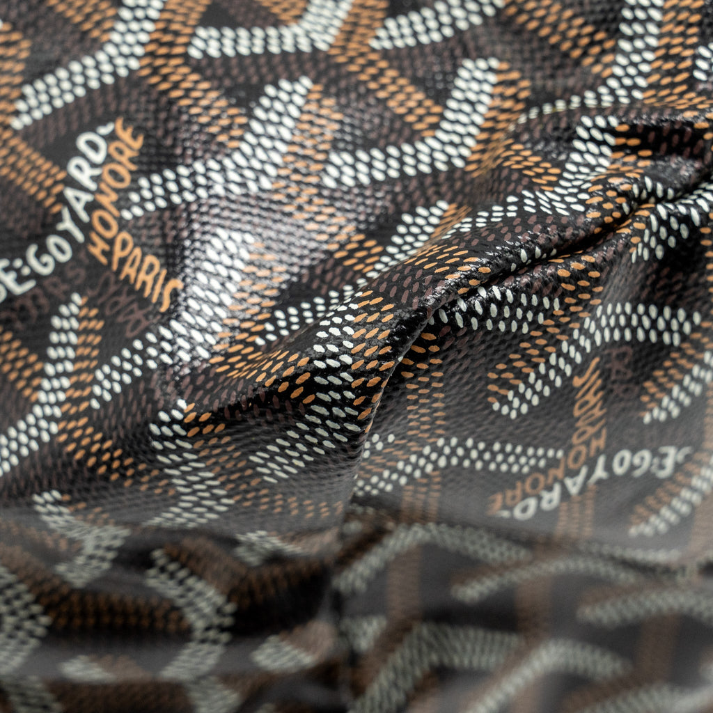 GOYARD SAINT LOUIS PM TOTE BAG GOYARDINE CANVAS/CALFSKIN BLACK SHW