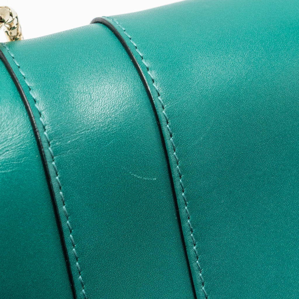 BVLGARI SERPENTI FOREVER FLAP BAG CALFSKIN GREEN GHW