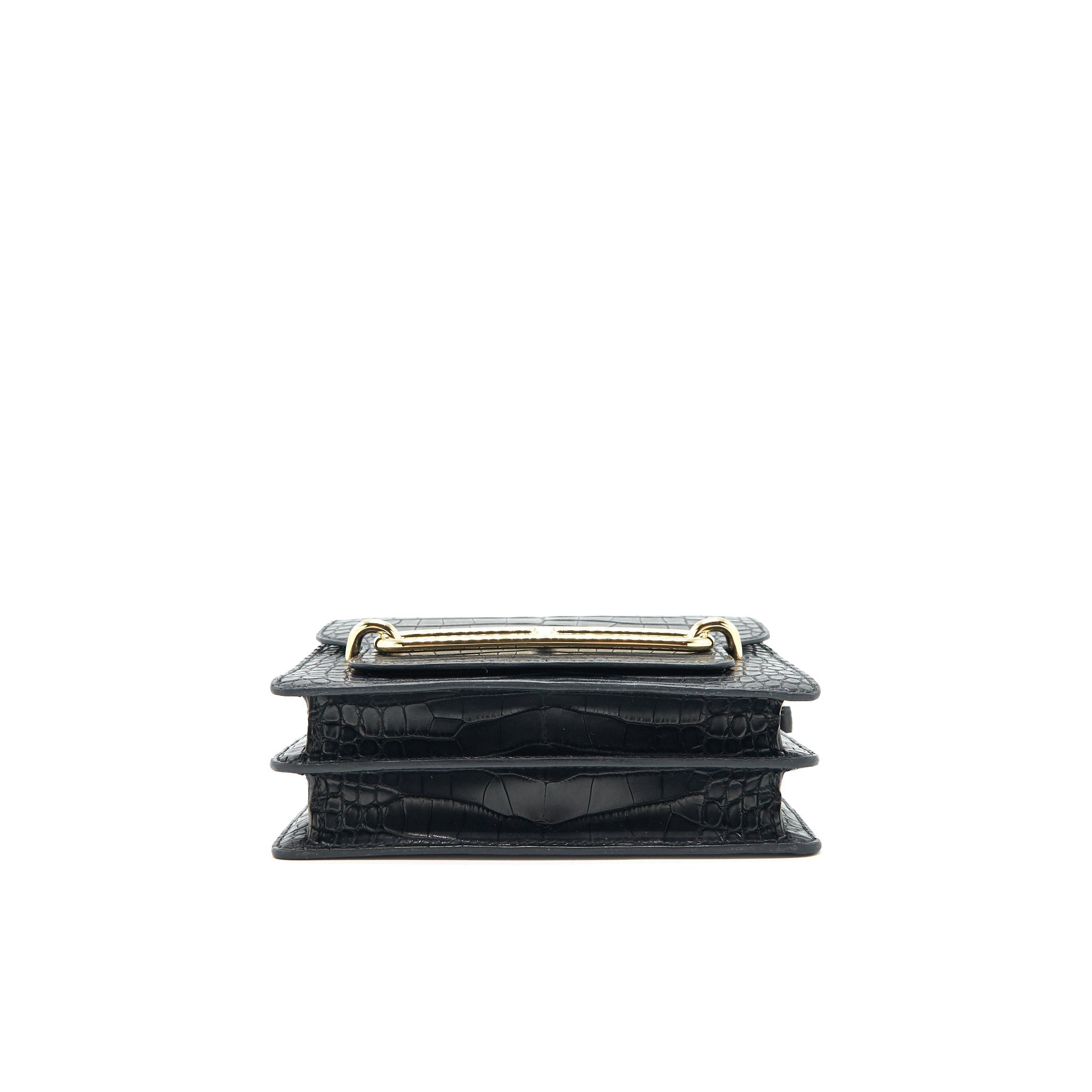 HERMES MINI ROULIS ALLIGATOR MISSISSIPPIESIS MAT 89 BLACK GHW