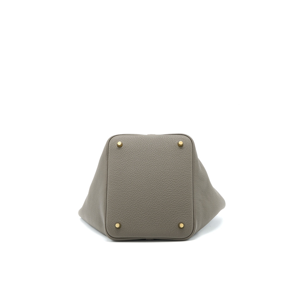 Hermes Picotin 22 Lock Bag Clemence Gris Etain GHW