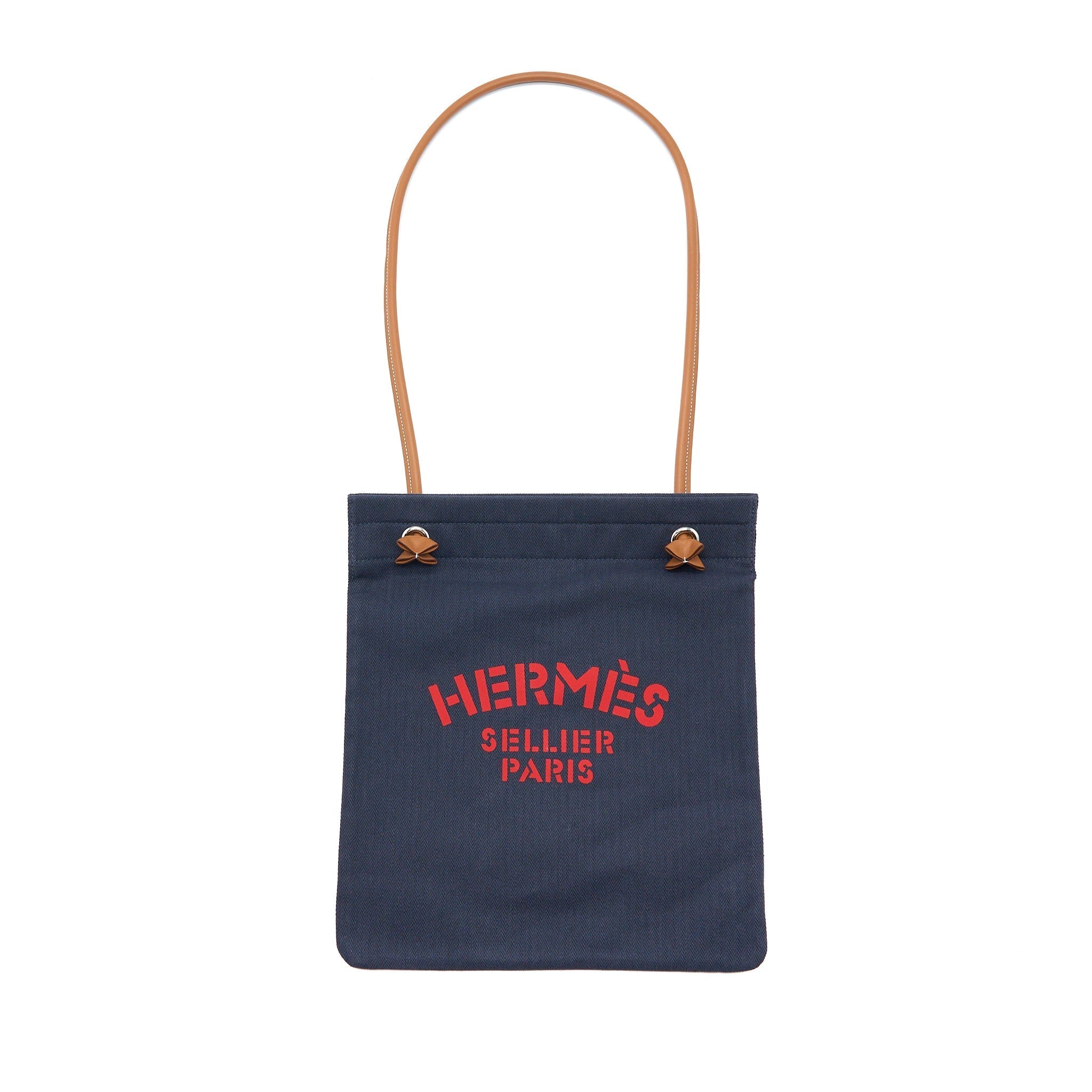 HERMES ALINE GROOMING CANVAS BAG NAVY SHW