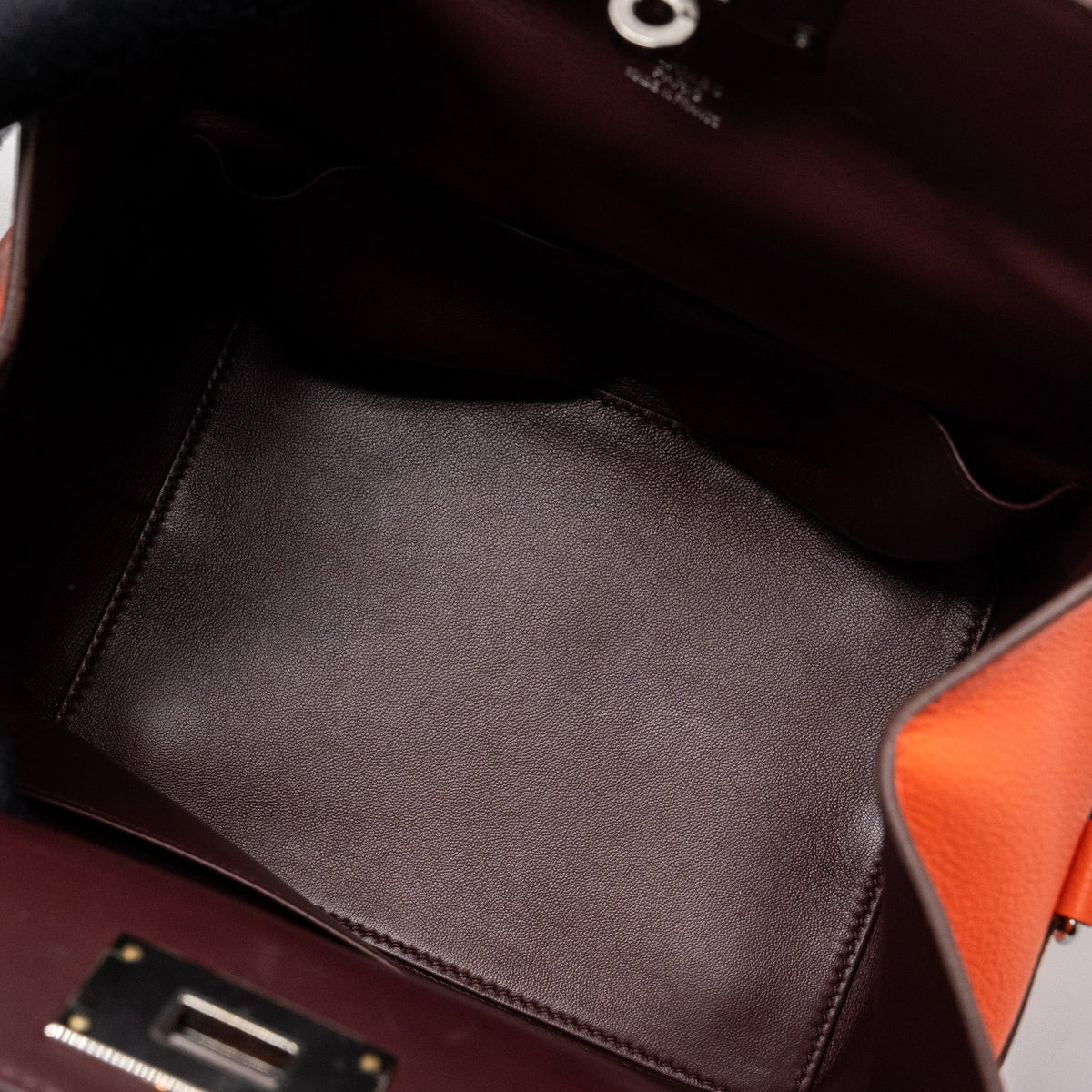 Hermes toolbox 20 evercolor orange poppy / Bordeaux SHW