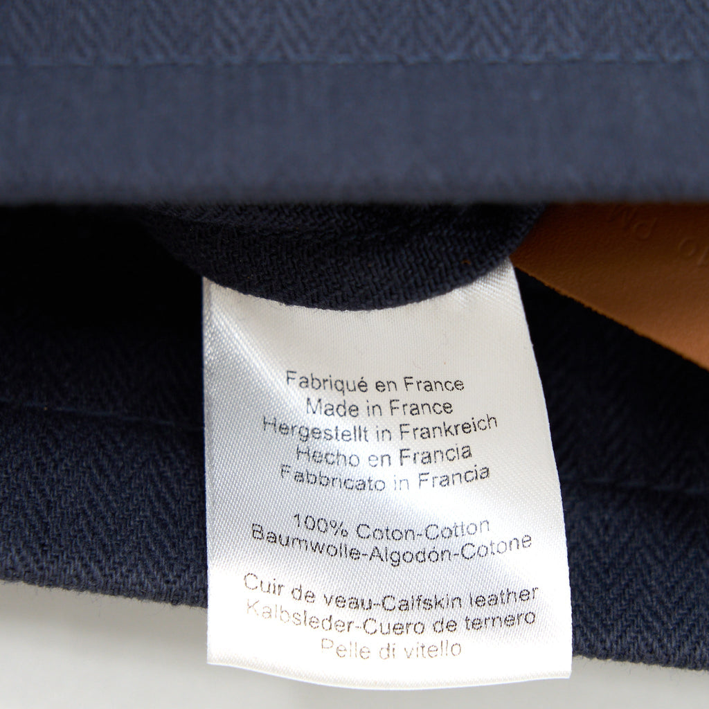HERMES ALINE GROOMING CANVAS BAG NAVY SHW