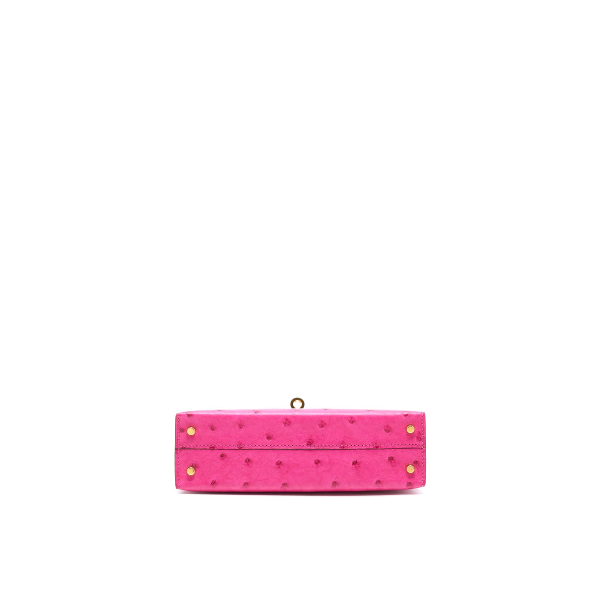 Hermes Mini Kelly Sellier Special Order Ostrich 5J Fuchsia Pink/Purple GHW