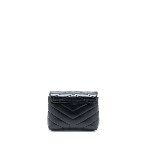 SAINT LAURENT LOULOU TOY STRAP BAG CALFSKIN BLACK SHW