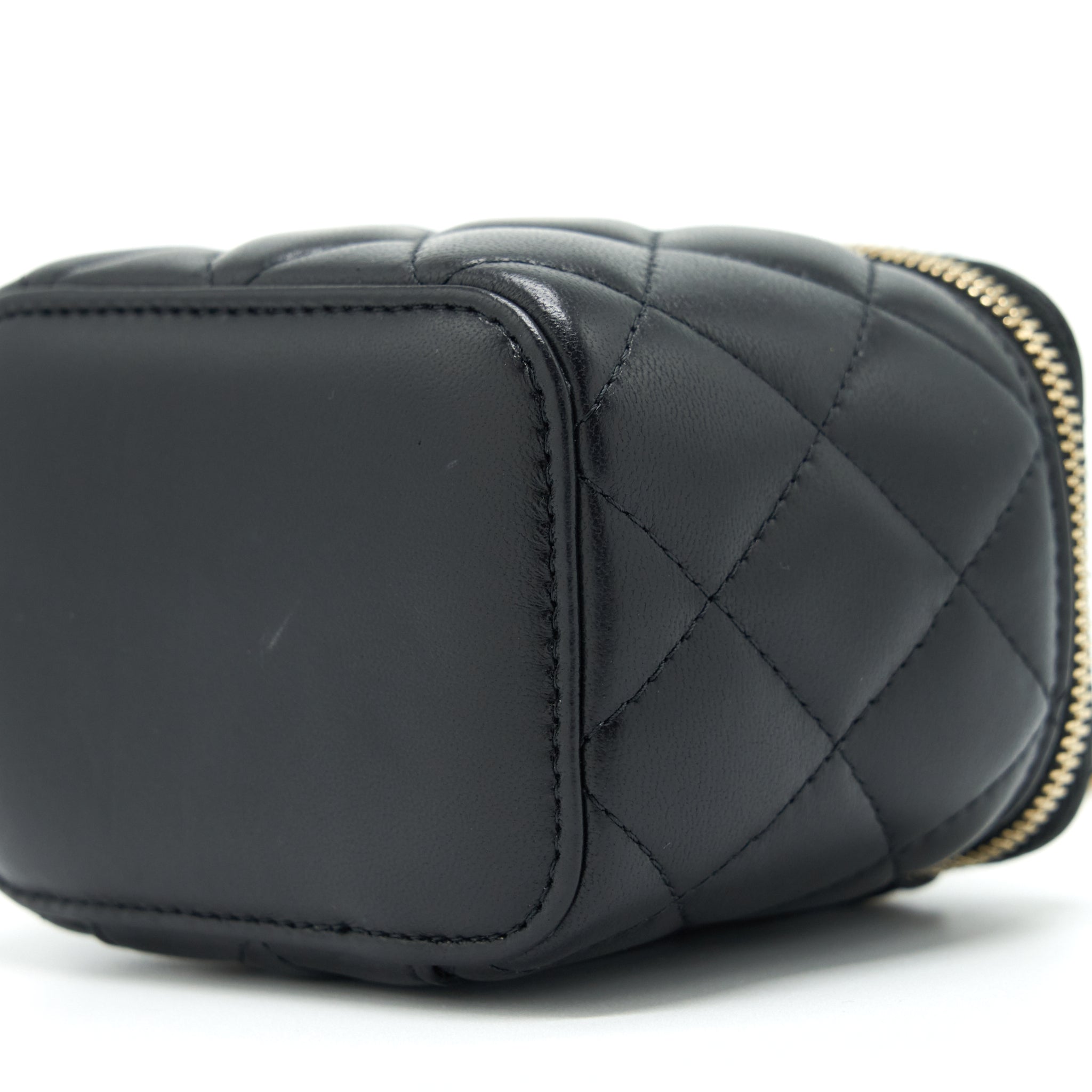 CHANEL PEARL CRUSH MINI VANITY CASE LAMBSKIN BLACK GHW