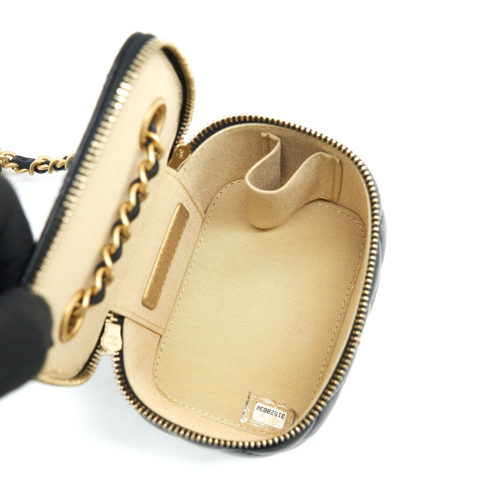 CHANEL PEARL CRUSH MINI VANITY CASE LAMBSKIN BLACK GHW