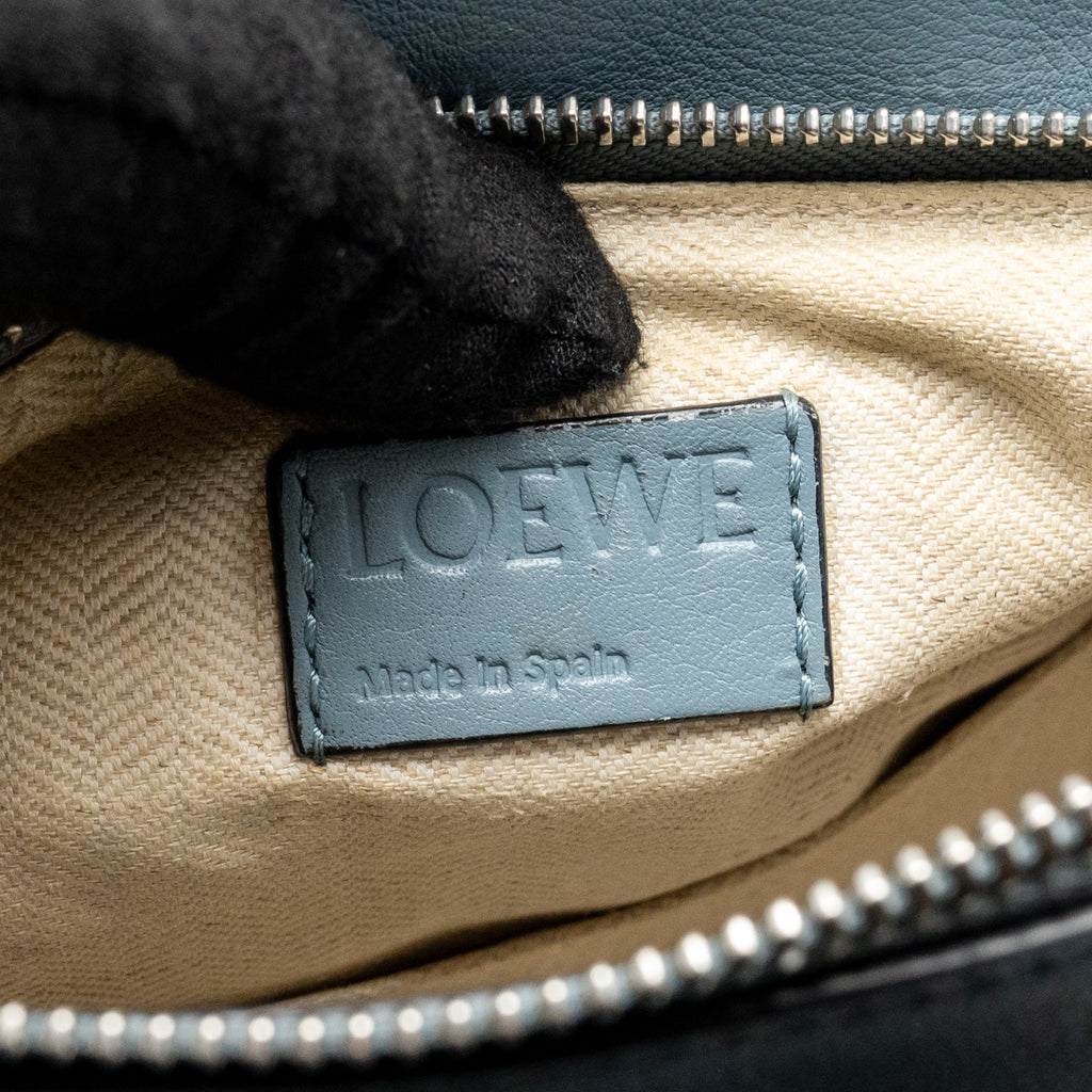 Loewe Small Puzzle Bag Calfskin Stone Blue SHW