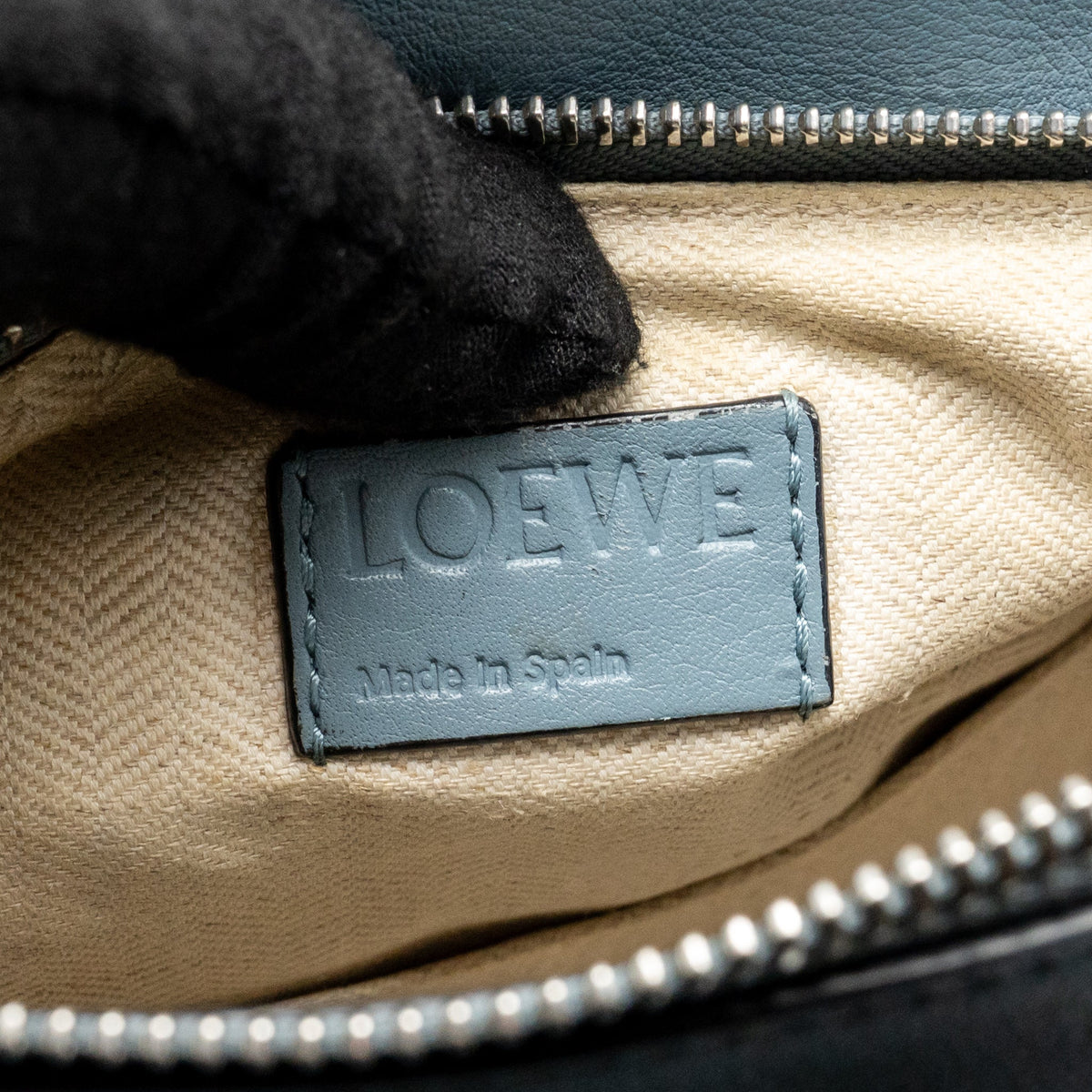 Loewe Small Puzzle Bag Calfskin Stone Blue SHW