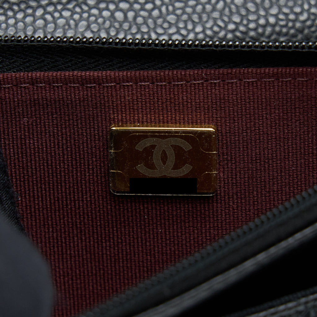 CHANEL CLASSIC WALLET ON CHAIN CAVIAR BLACK GHW (MICROCHIP)