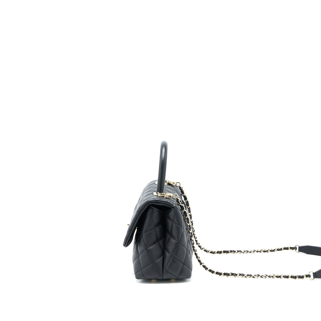 CHANEL SMALL COCO HANDLE CAVIAR BLACK LGHW