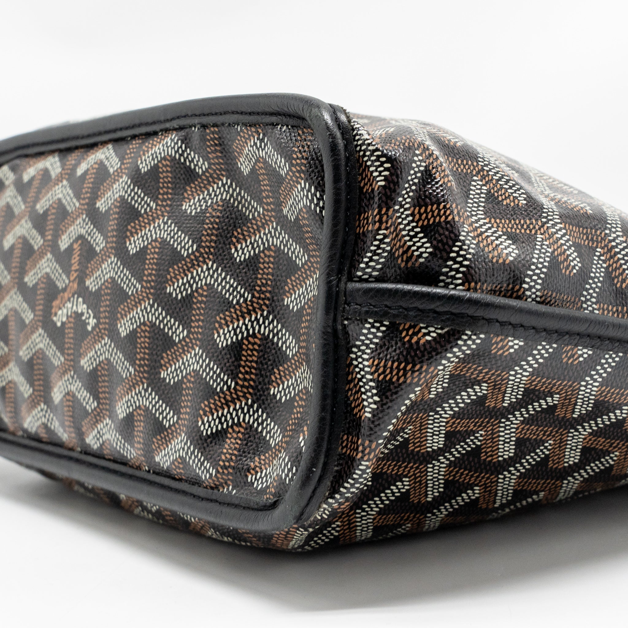 GOYARD MINI ANJOU TOTE GOYARDINE CANVAS/ CALFSKIN BLACK SHW