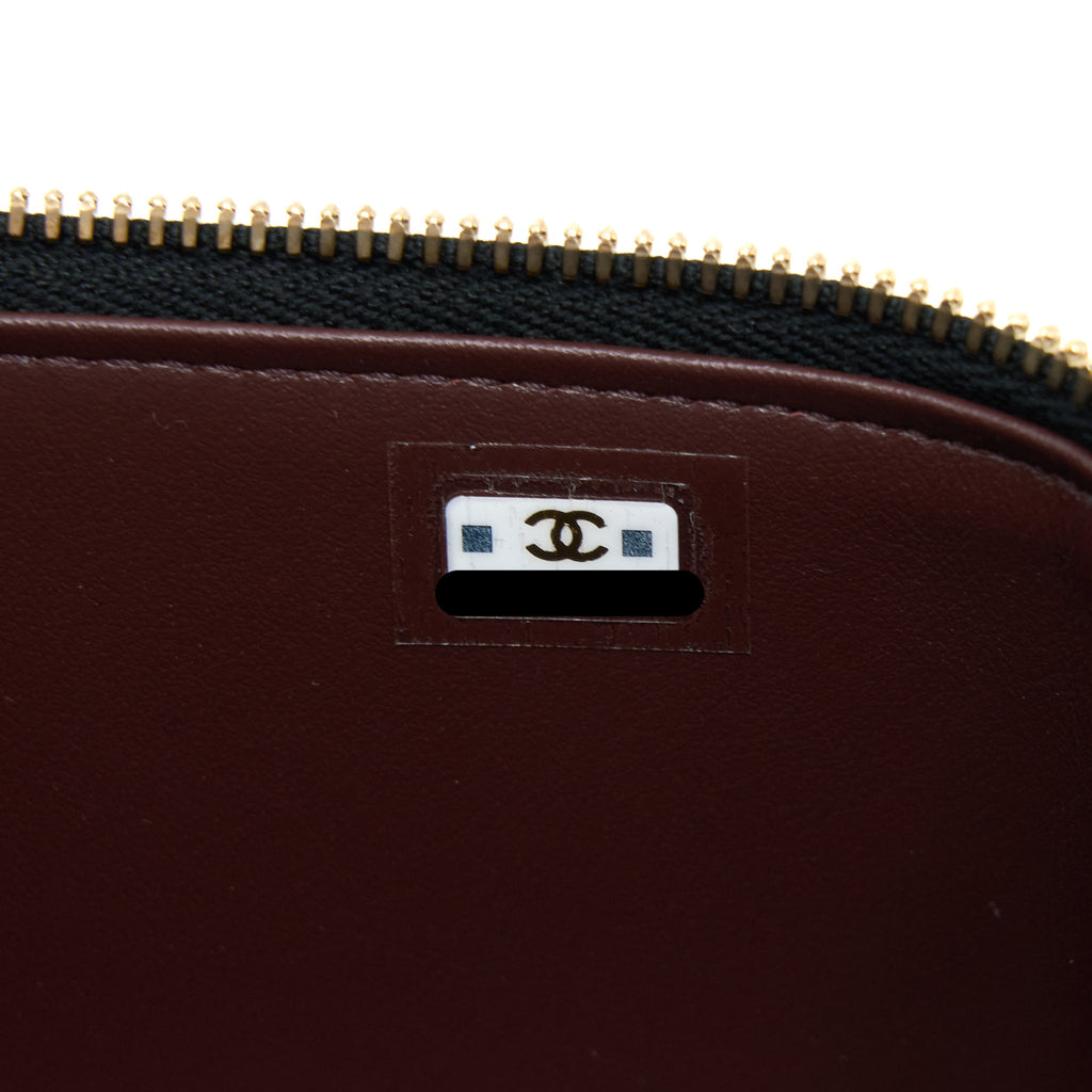 CHANEL LONG VANITY WITH CHAIN CAVIAR BLACK LGHW (MICROCHIP)