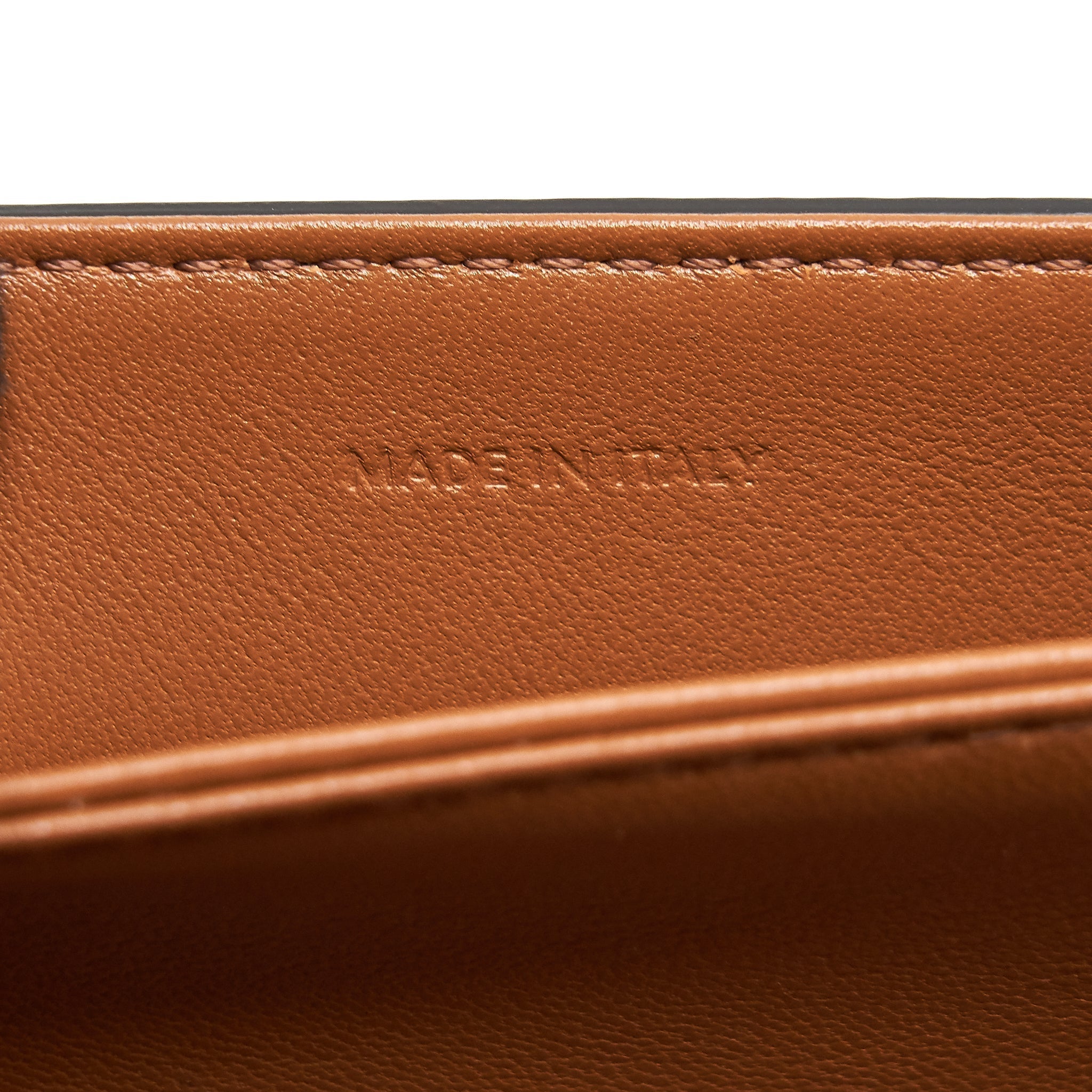 CELINE TEEN TRIOMPHE BAG IN TRIOMPHE CANVAS AND CALFSKIN TAN