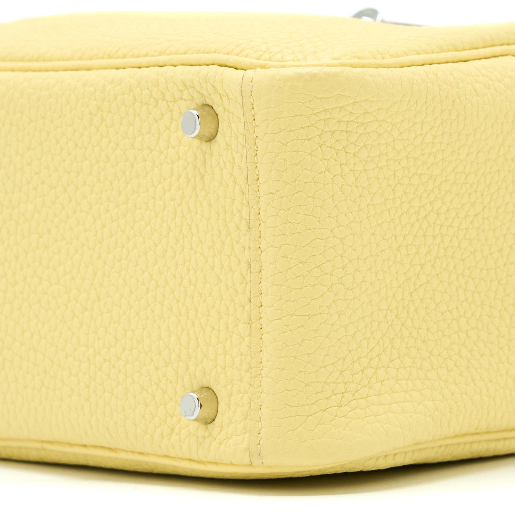 Hermes Mini Lindy Clemence 1Z Jaune Poussin SHW