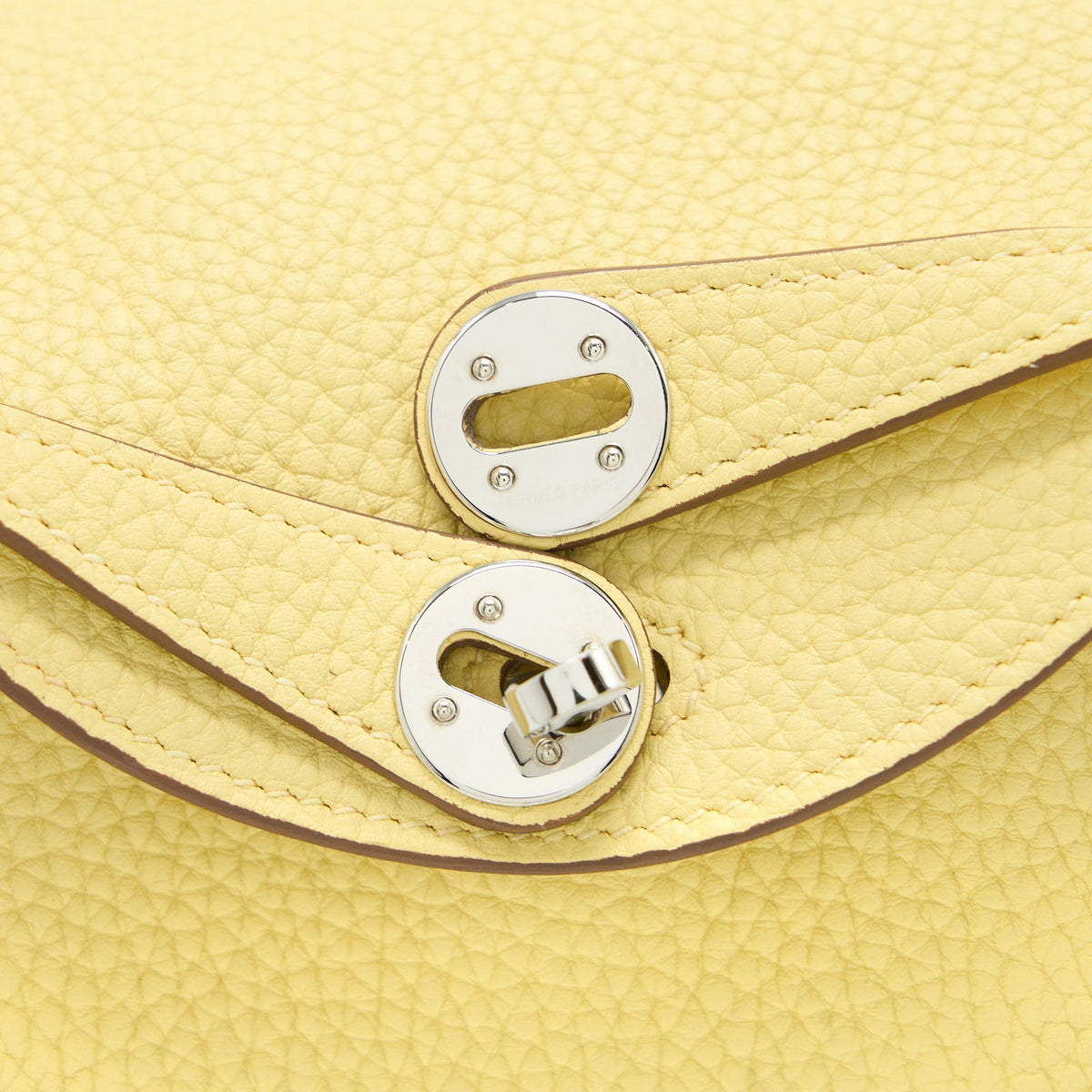 Hermes Mini Lindy Clemence 1Z Jaune Poussin SHW