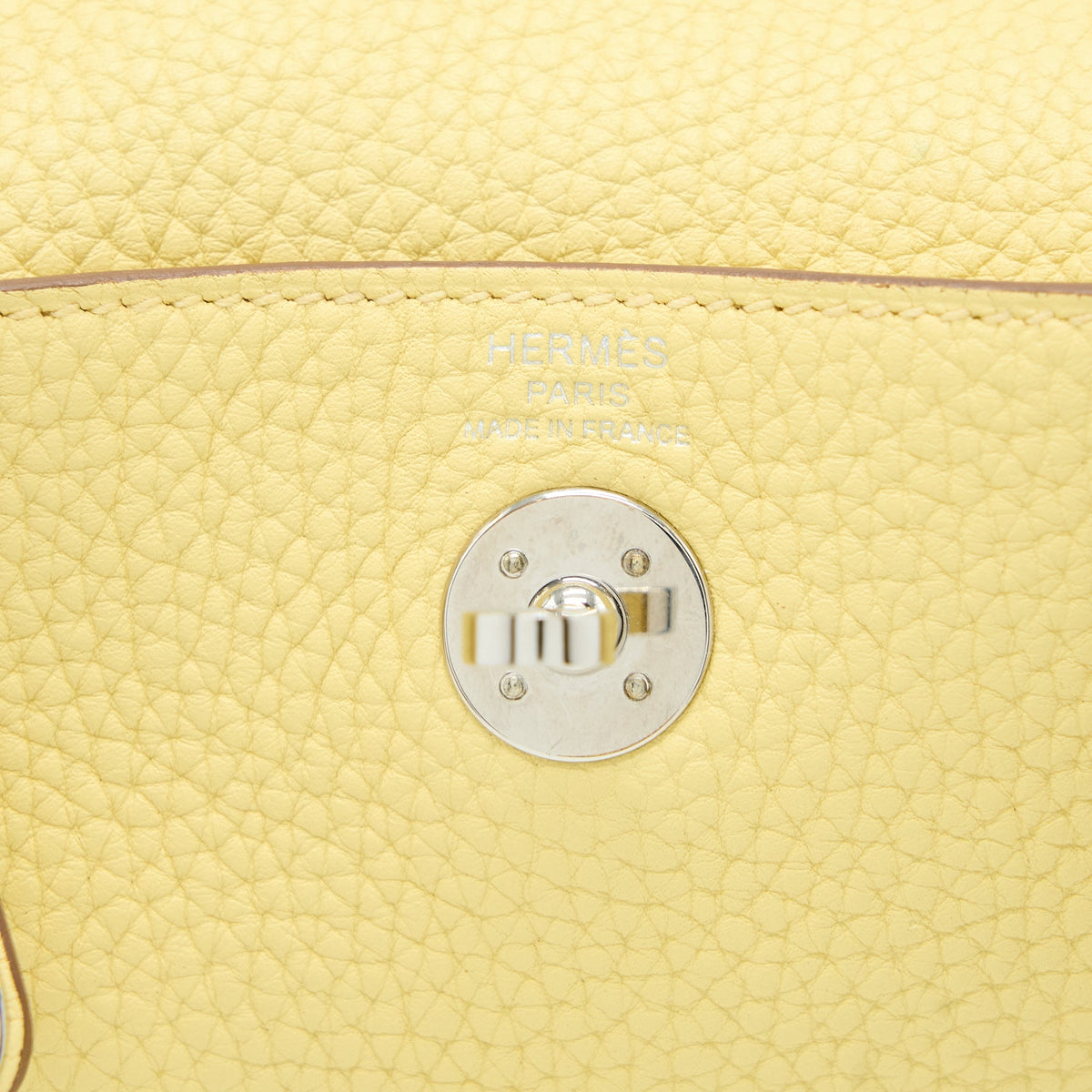 Hermes Mini Lindy Clemence 1Z Jaune Poussin SHW