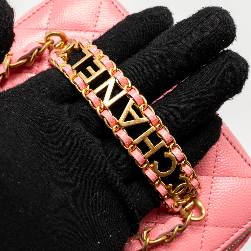 CHANEL LETTER TOP HANDLE LONG VANITY CAVIAR PINK GHW