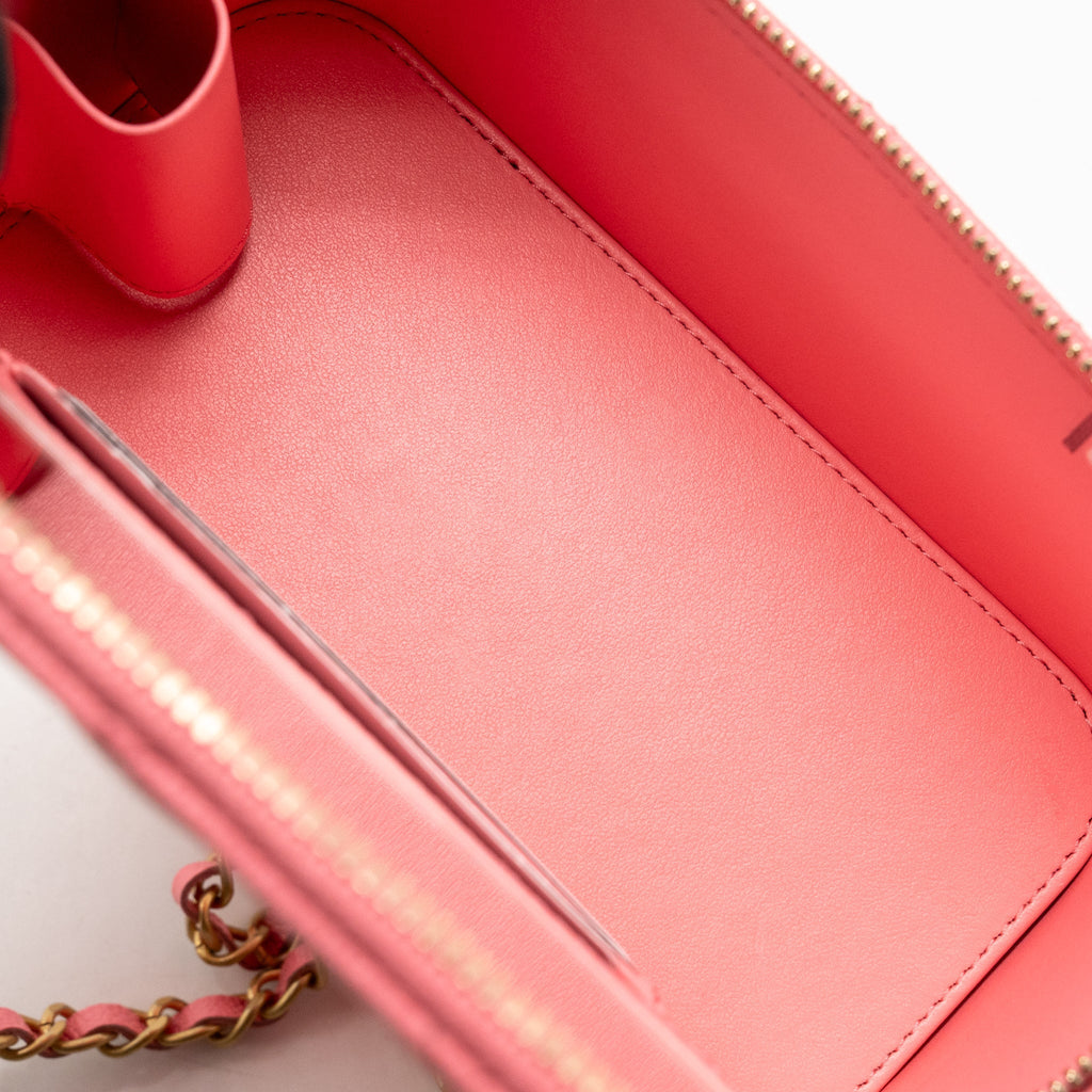 CHANEL LETTER TOP HANDLE LONG VANITY CAVIAR PINK GHW