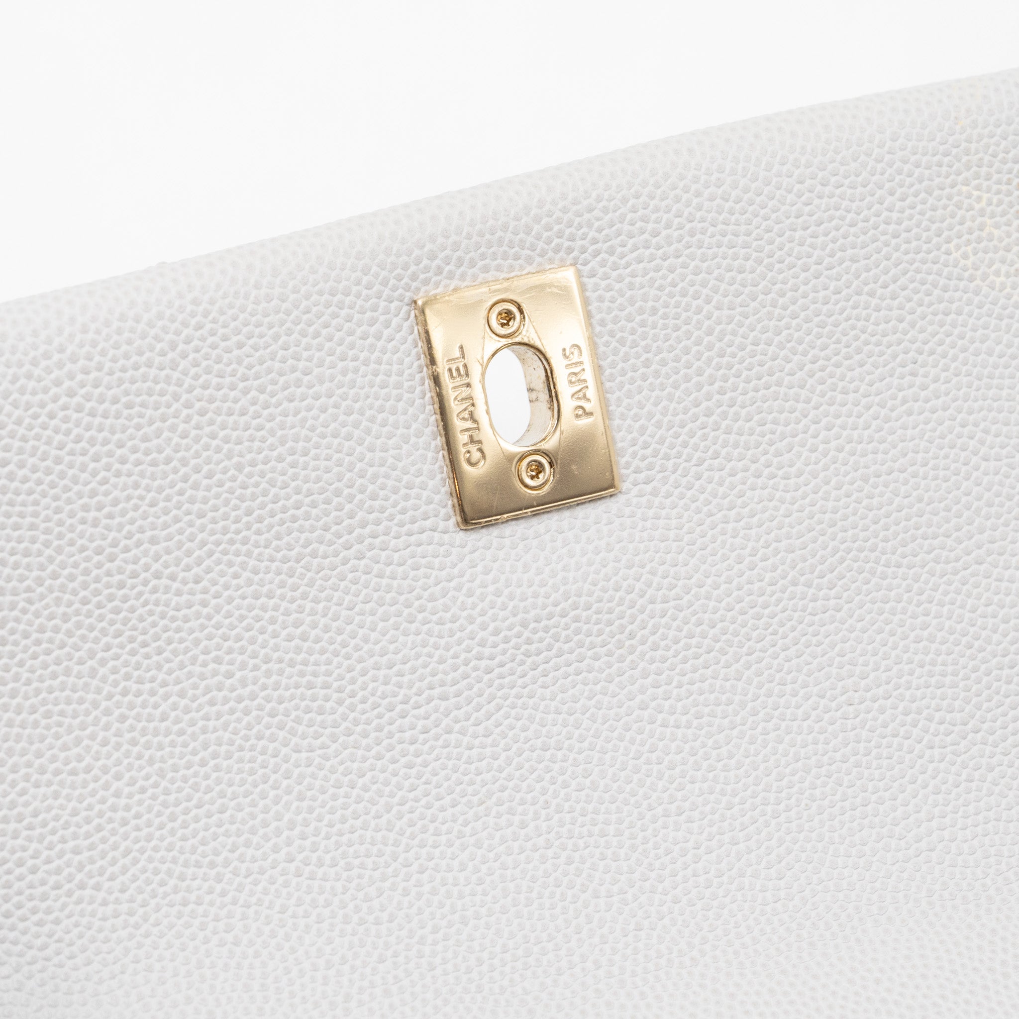 CHANEL SMALL COCO HANDLE CAVIAR LIGHT GREY LGHW