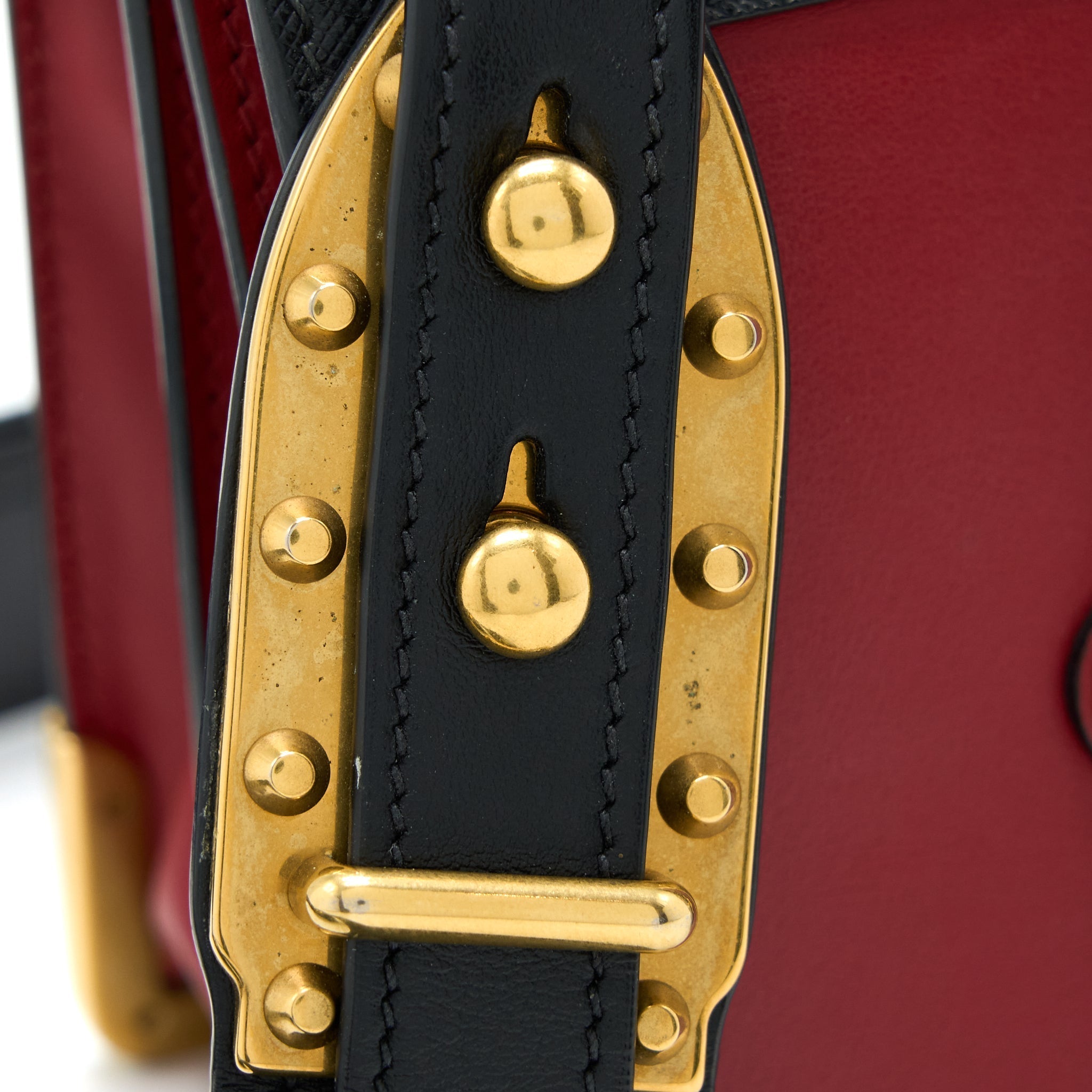 PRADA CASHIER BAG CALFSKIN RED /BLACK GHW